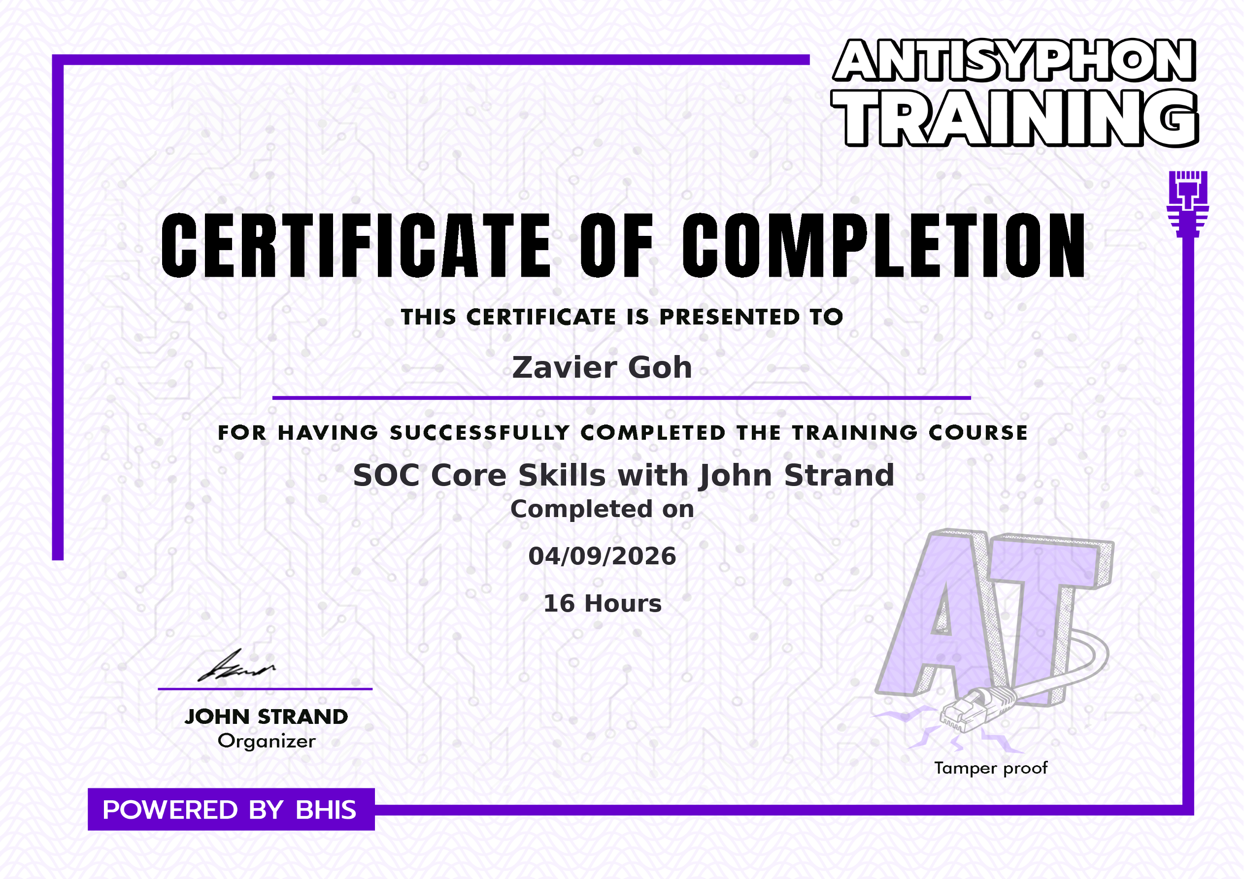 Antisyphon Training SOC Core Skills